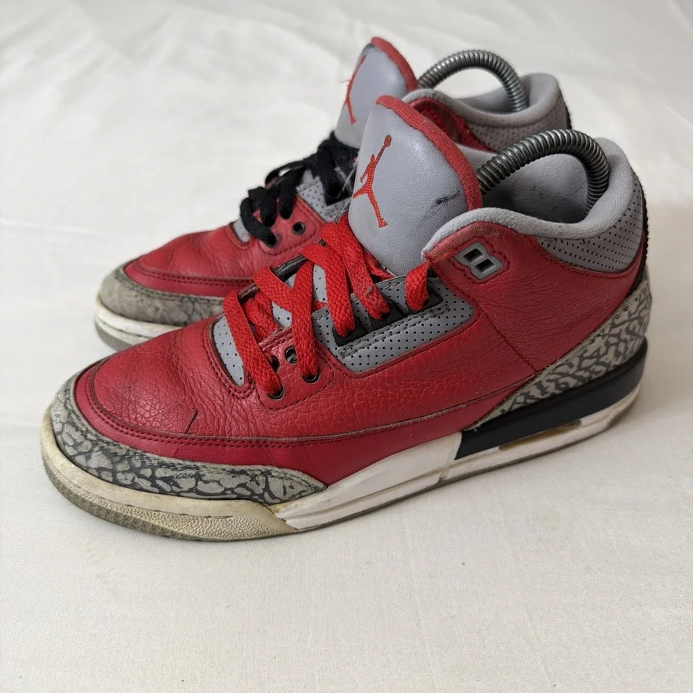 Nike Air Jordan 3 Retro Size 7Y‎ Or 8.5 Women Unite Fire Red Cement CQ0488-600